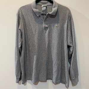 Lacoste Gray Long Sleeve Polo Shirt (size 7) XL